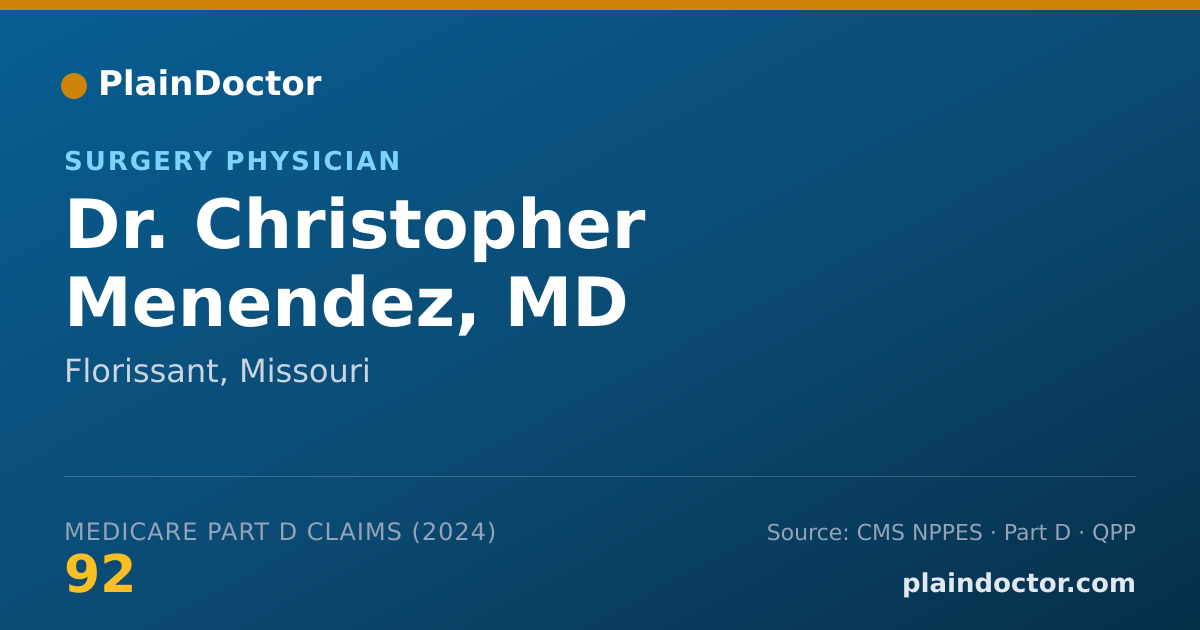 Shareable card for Christopher Menendez, MD - Surgery Physician, Florissant, MO