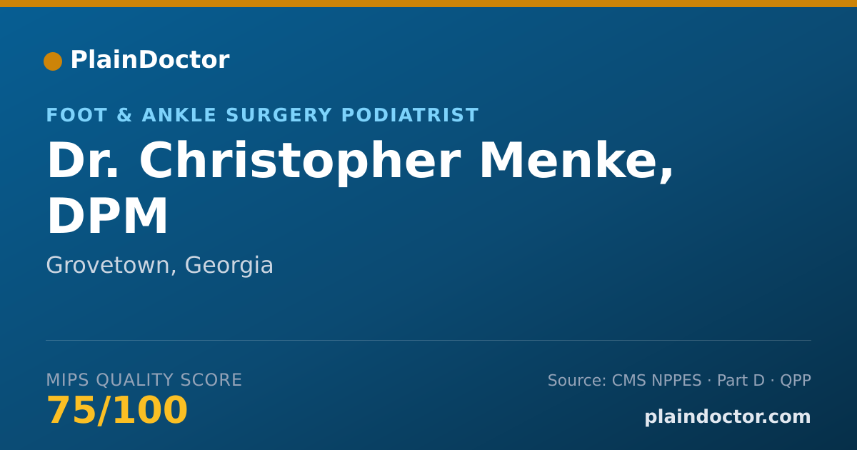 Shareable card for Christopher Menke, DPM - Foot & Ankle Surgery Podiatrist, Grovetown, GA