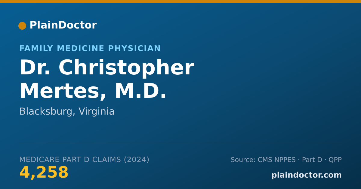 Shareable card for Christopher Mertes, M.D. - Family Medicine Physician, Blacksburg, VA