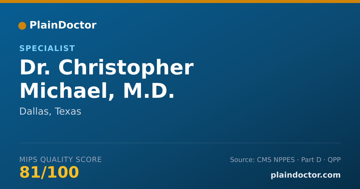 Shareable card for Christopher Michael, M.D. - Specialist, Dallas, TX