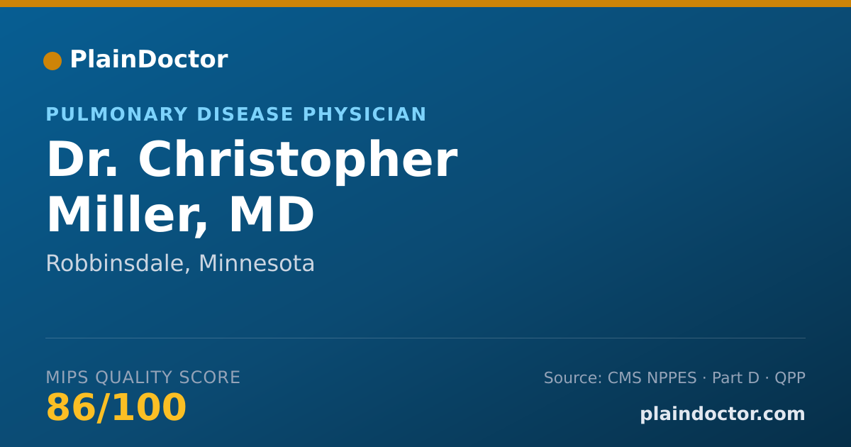 Shareable card for Christopher Miller, MD - Pulmonary Disease Physician, Robbinsdale, MN