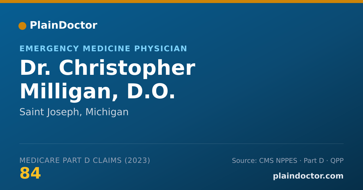 Shareable card for Christopher Milligan, D.O. - Emergency Medicine Physician, Saint Joseph, MI