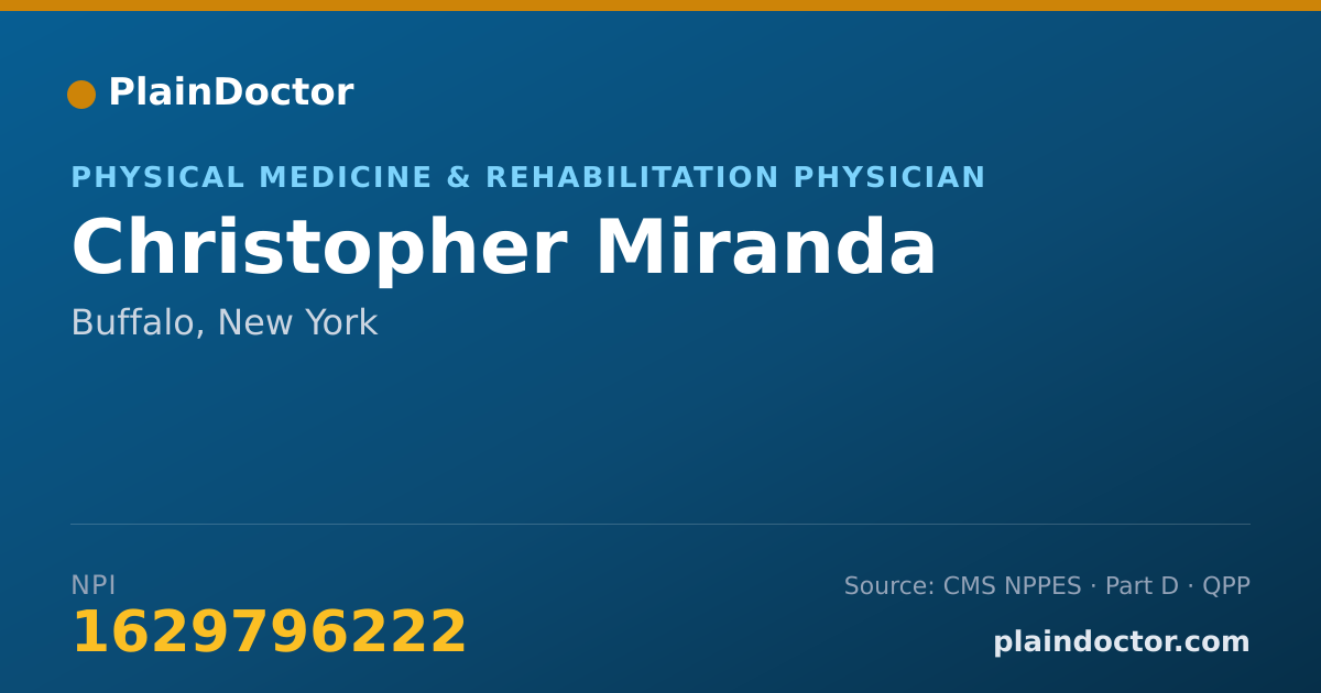 Shareable card for Christopher Miranda - Physical Medicine & Rehabilitation Physician, Buffalo, NY