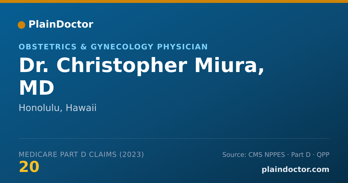 Shareable card for Christopher Miura, MD - Obstetrics & Gynecology Physician, Honolulu, HI