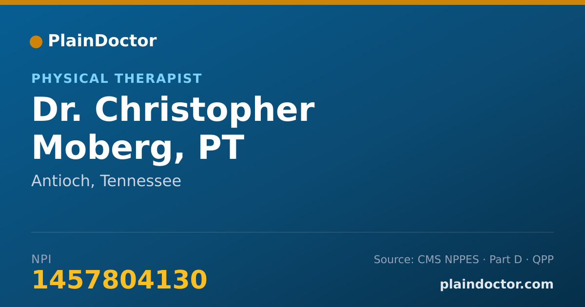 Shareable card for Christopher Moberg, PT - Physical Therapist, Antioch, TN