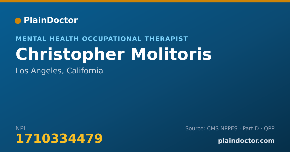Shareable card for Christopher Molitoris - Mental Health Occupational Therapist, Los Angeles, CA