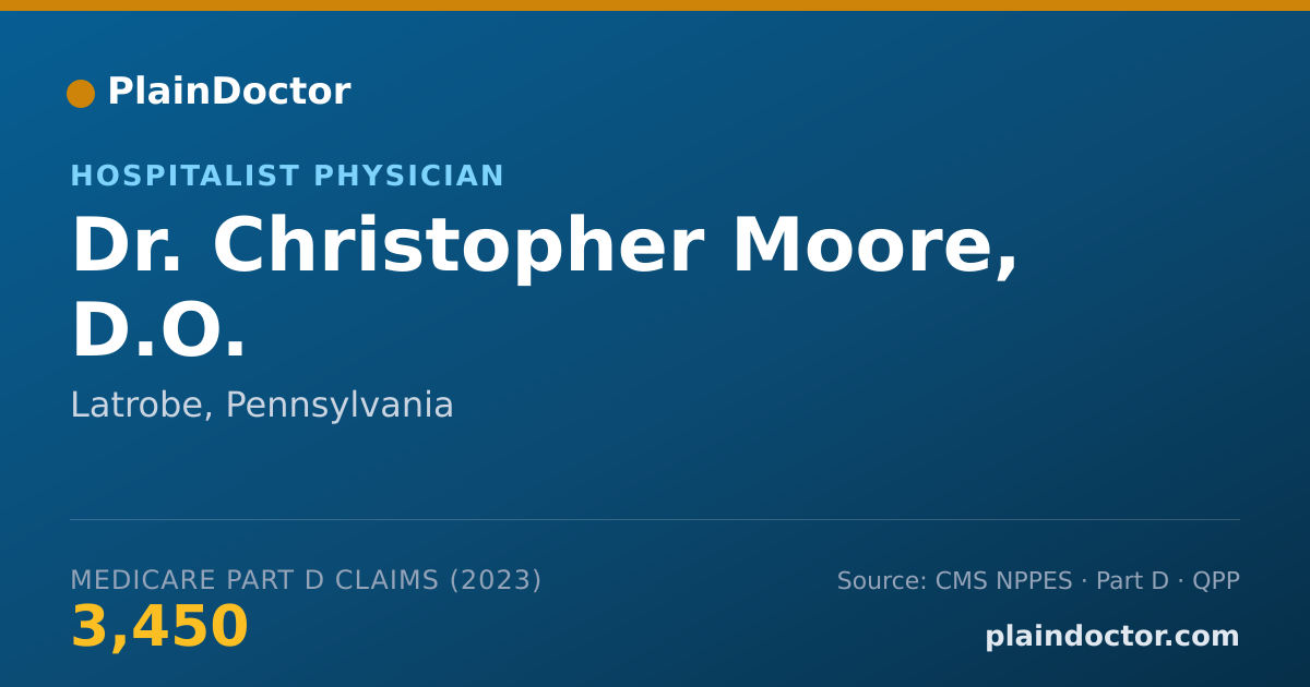 Shareable card for Christopher Moore, D.O. - Hospitalist Physician, Latrobe, PA