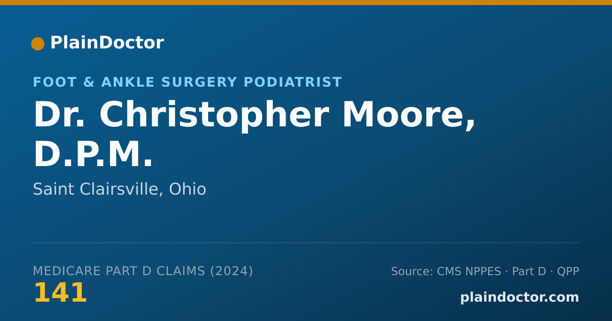 Shareable card for Christopher Moore, D.P.M. - Foot & Ankle Surgery Podiatrist, Saint Clairsville, OH