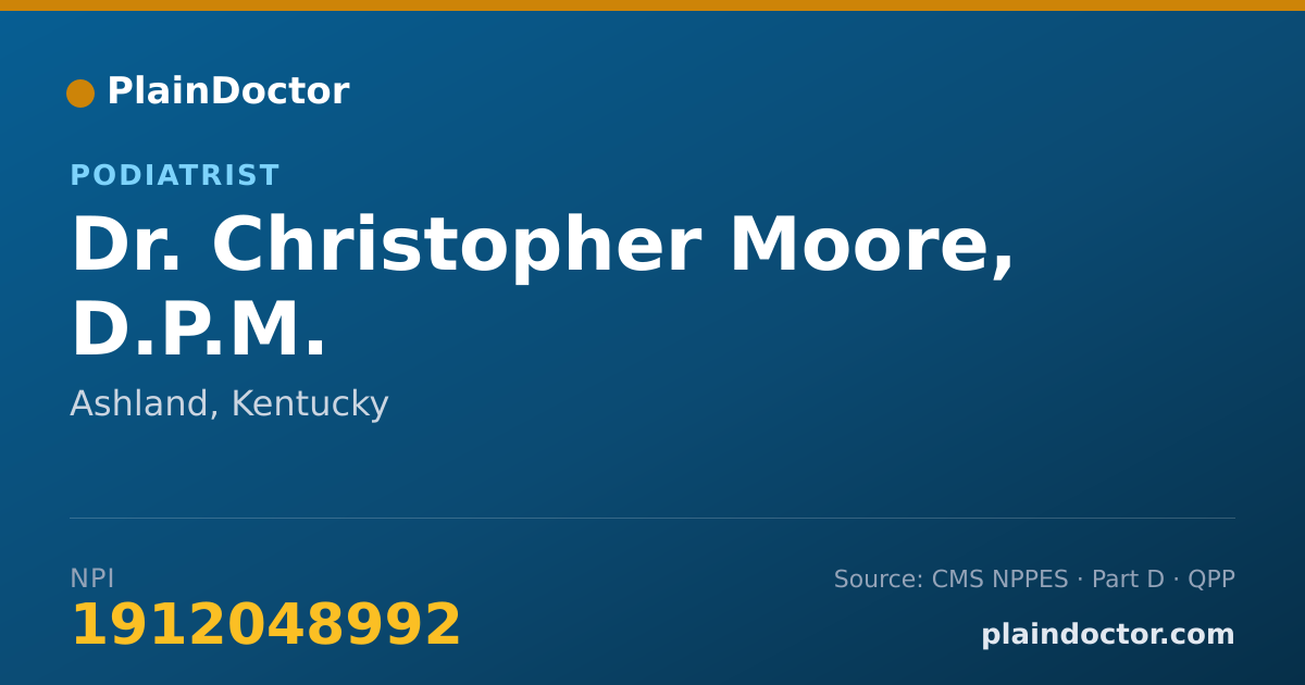 Shareable card for Christopher Moore, D.P.M. - Podiatrist, Ashland, KY