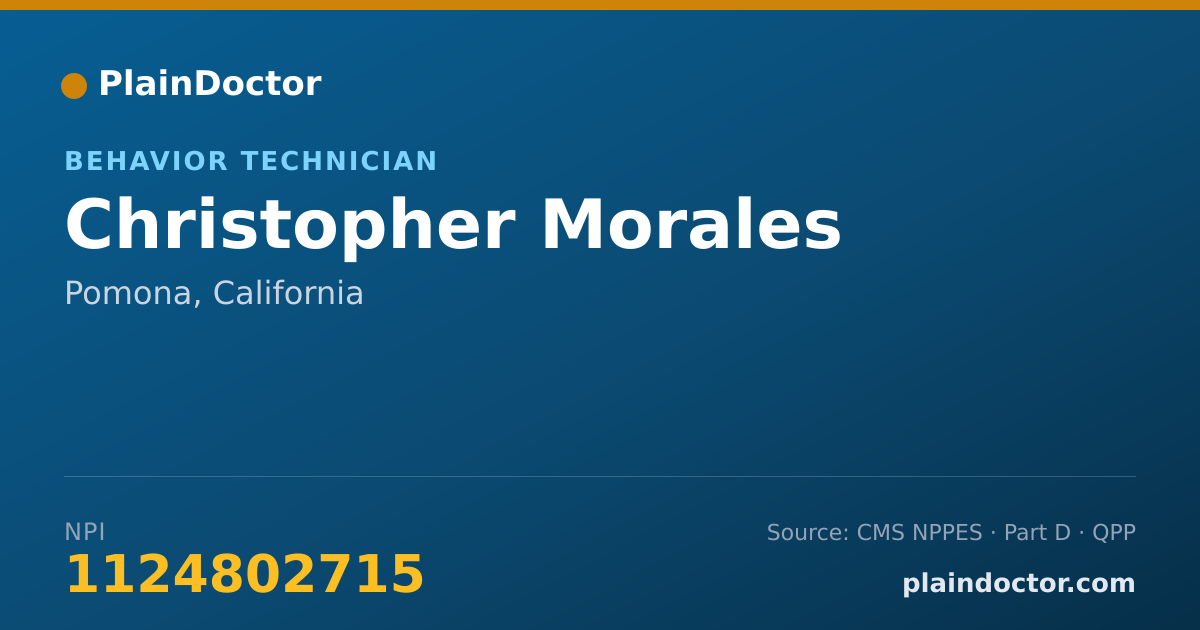 Shareable card for Christopher Morales - Behavior Technician, Pomona, CA