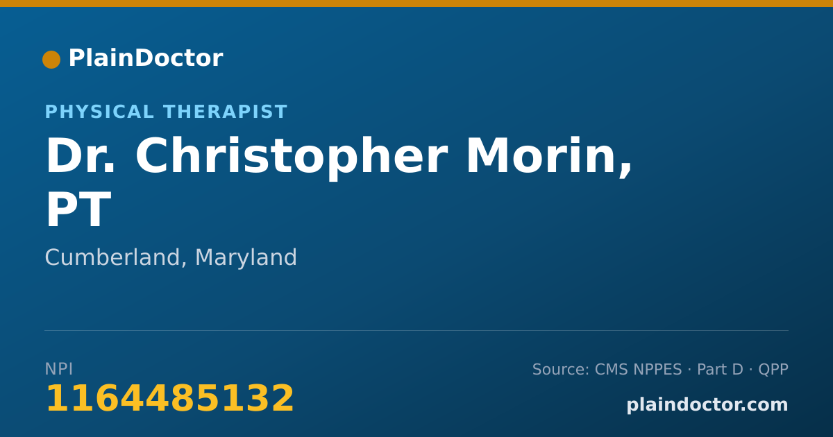 Shareable card for Christopher Morin, PT - Physical Therapist, Cumberland, MD