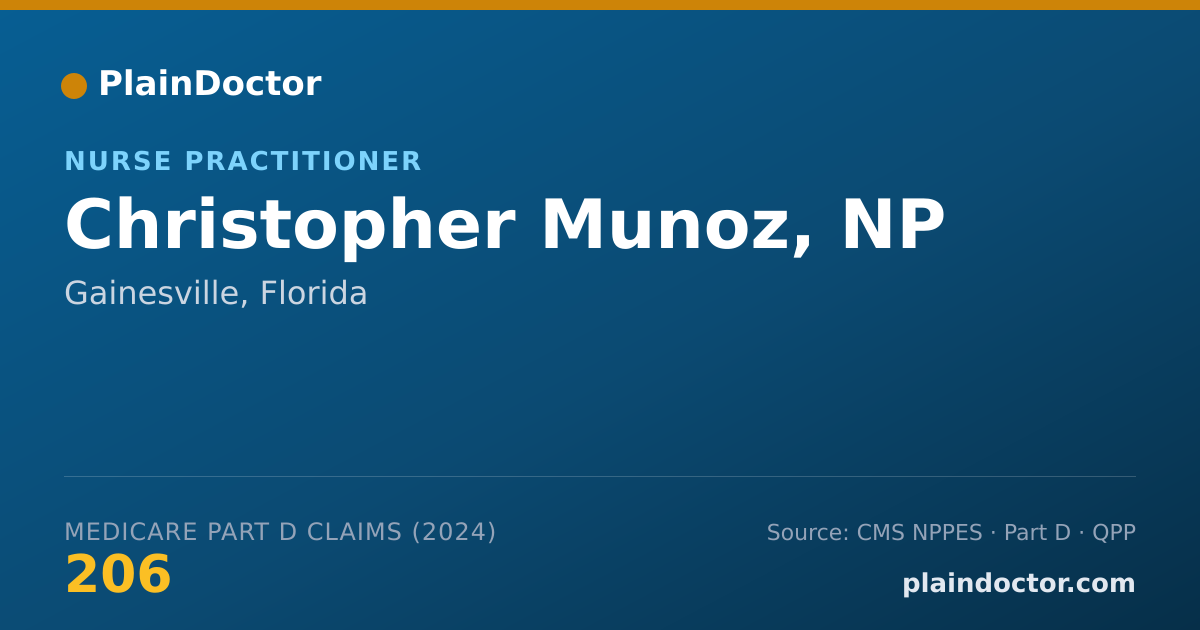 Shareable card for Christopher Munoz, NP - Nurse Practitioner, Gainesville, FL