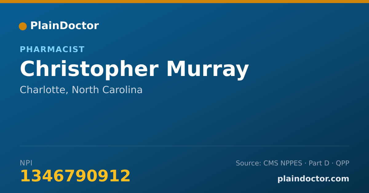 Shareable card for Christopher Murray - Pharmacist, Charlotte, NC