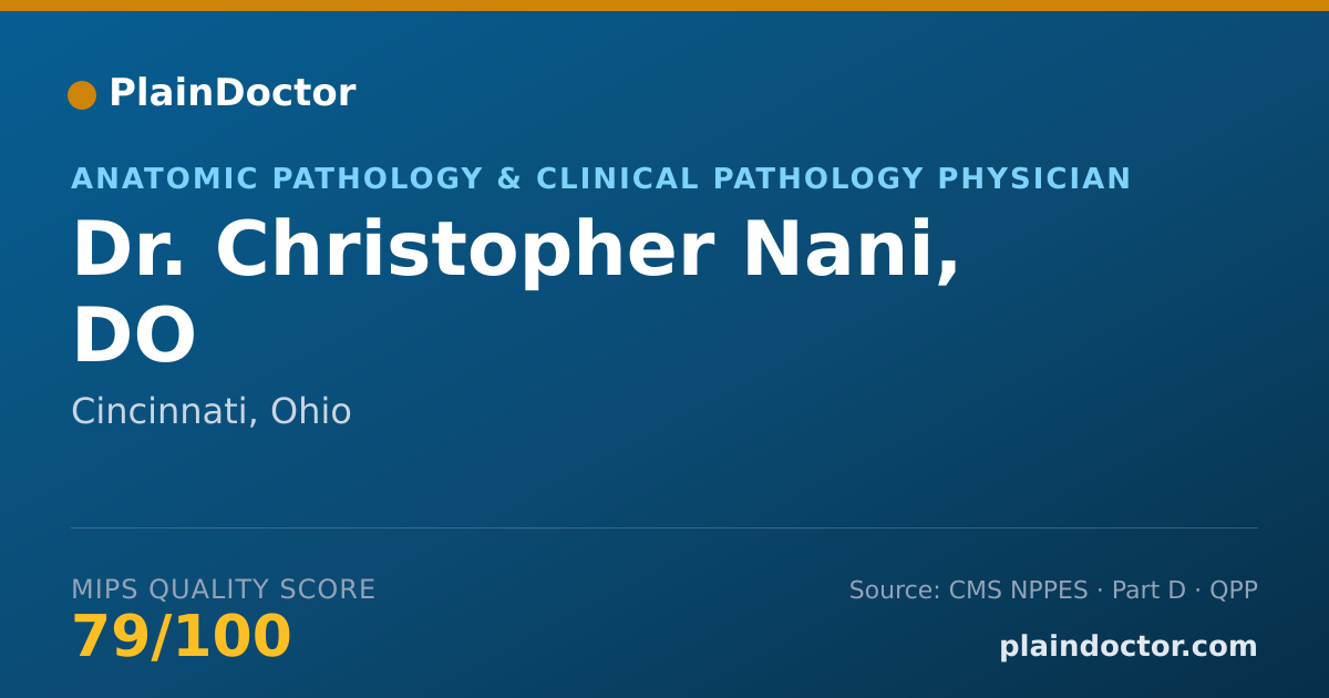 Shareable card for Christopher Nani, DO - Anatomic Pathology & Clinical Pathology Physician, Cincinnati, OH