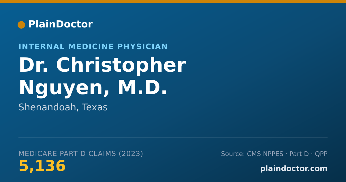 Shareable card for Christopher Nguyen, M.D. - Internal Medicine Physician, Shenandoah, TX