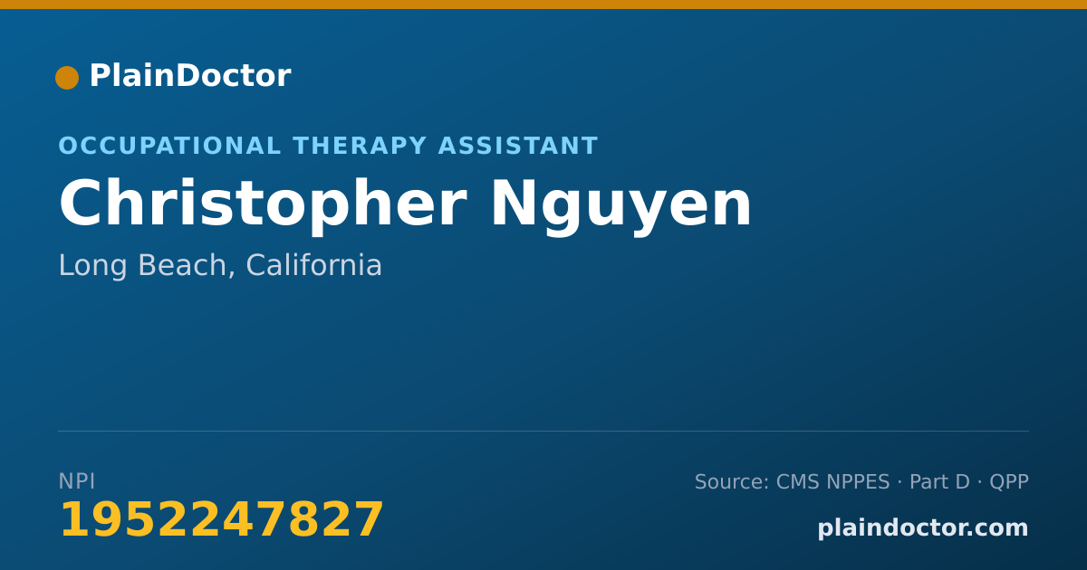 Shareable card for Christopher Nguyen - Occupational Therapy Assistant, Long Beach, CA