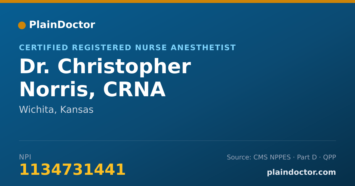 Shareable card for Christopher Norris, CRNA - Certified Registered Nurse Anesthetist, Wichita, KS