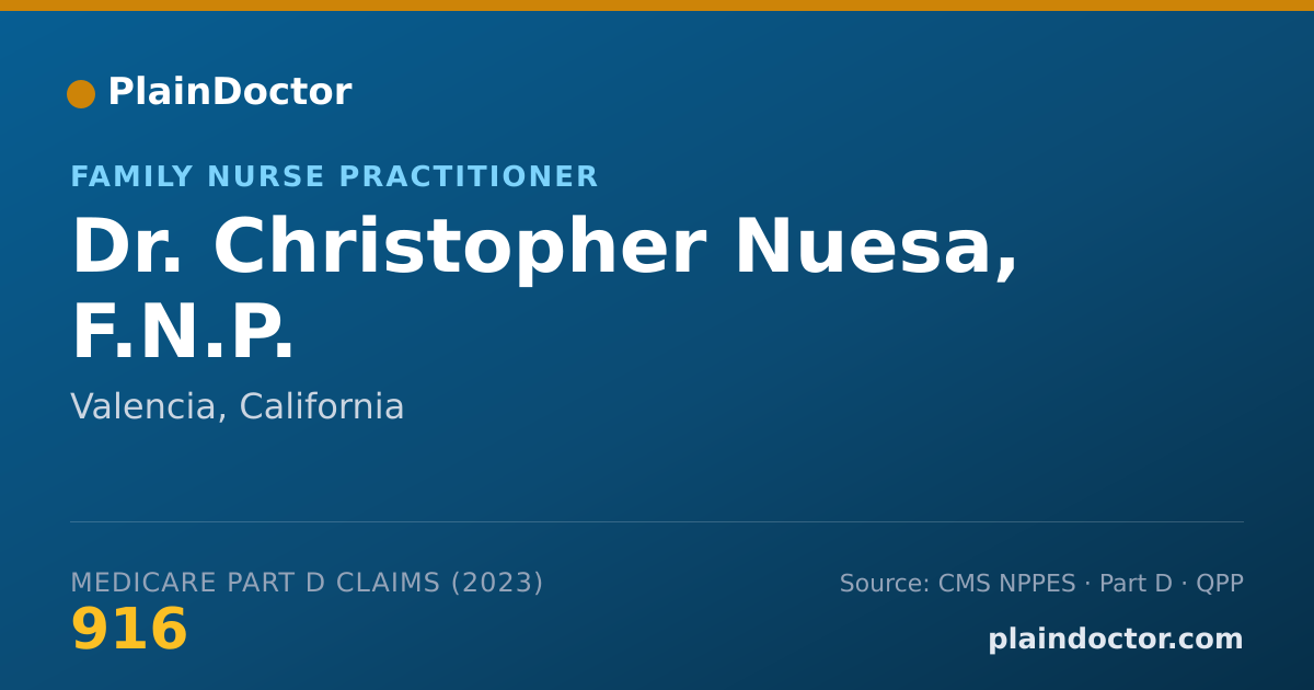 Shareable card for Christopher Nuesa, F.N.P. - Family Nurse Practitioner, Valencia, CA