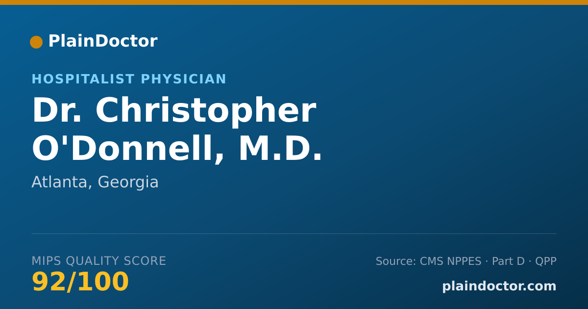 Shareable card for Christopher O'Donnell, M.D. - Hospitalist Physician, Atlanta, GA