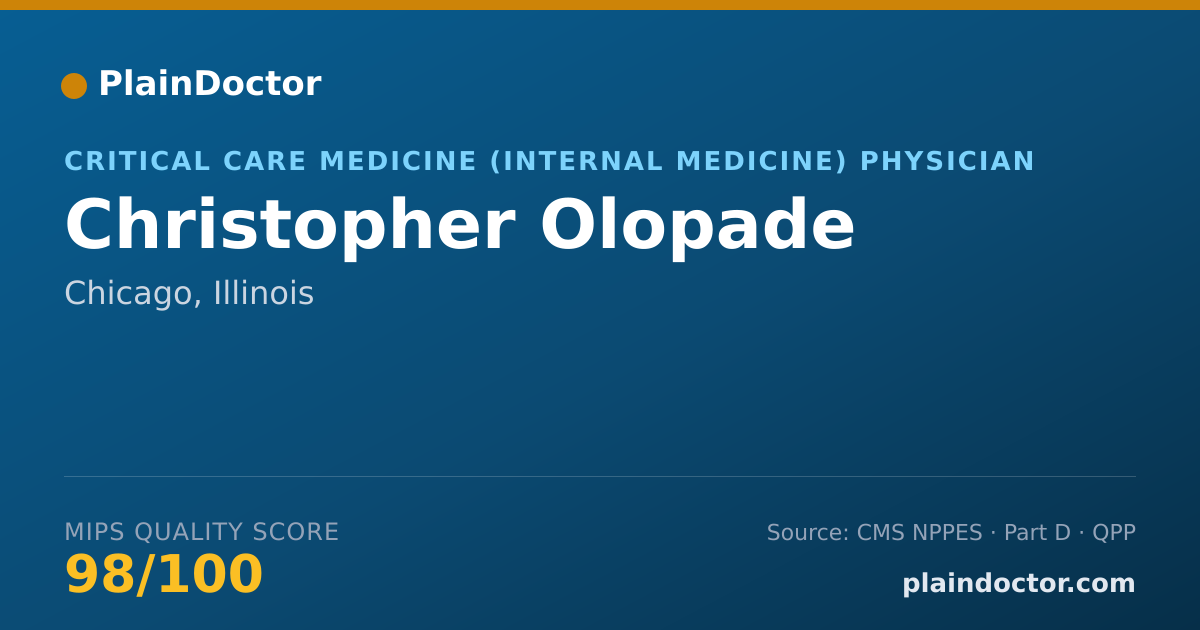 Shareable card for Christopher Olopade - Critical Care Medicine (Internal Medicine) Physician, Chicago, IL