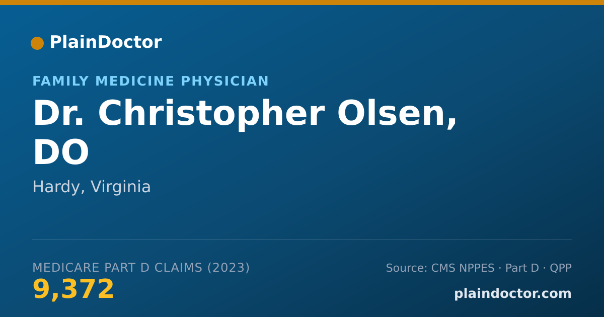 Shareable card for Christopher Olsen, DO - Family Medicine Physician, Hardy, VA