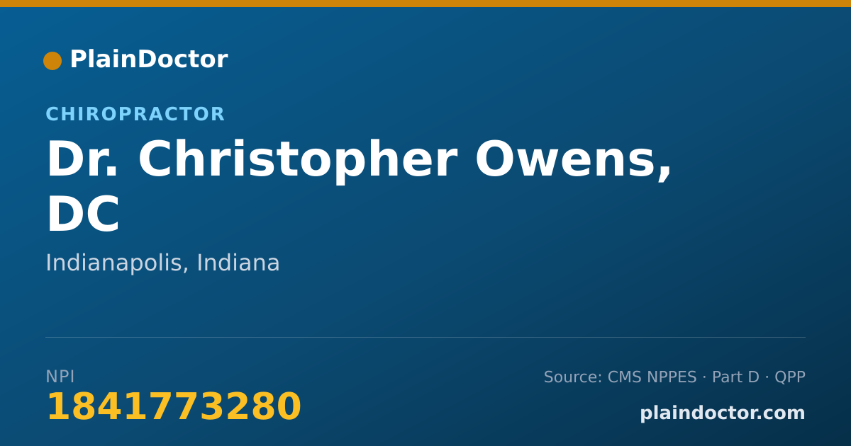 Shareable card for Christopher Owens, DC - Chiropractor, Indianapolis, IN