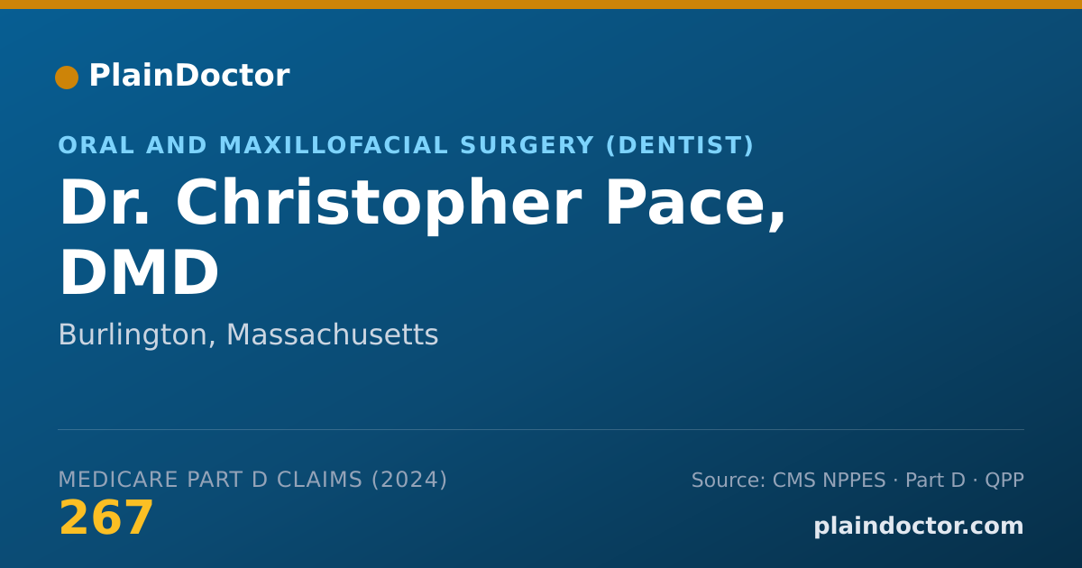 Shareable card for Christopher Pace, DMD - Oral and Maxillofacial Surgery (Dentist), Burlington, MA