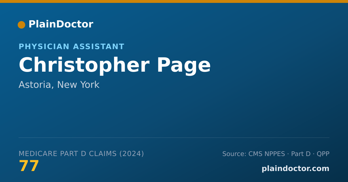 Shareable card for Christopher Page - Physician Assistant, Astoria, NY