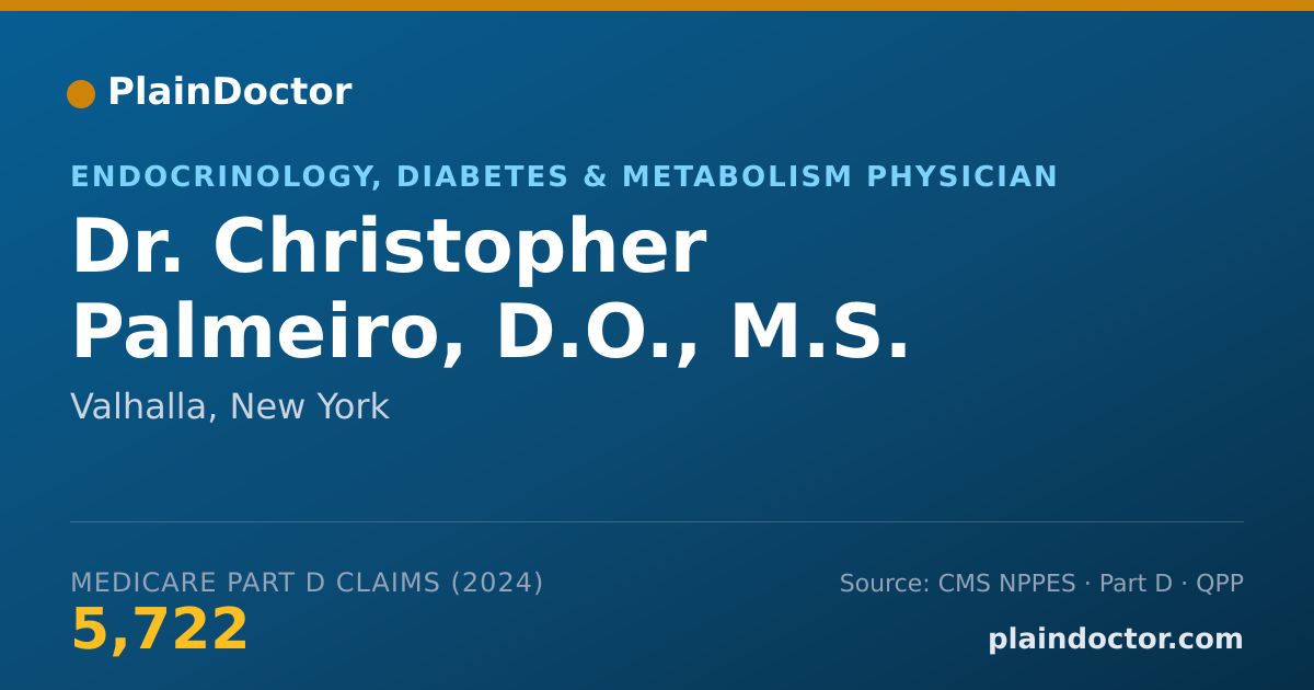 Shareable card for Christopher Palmeiro, D.O., M.S. - Endocrinology, Diabetes & Metabolism Physician, Valhalla, NY