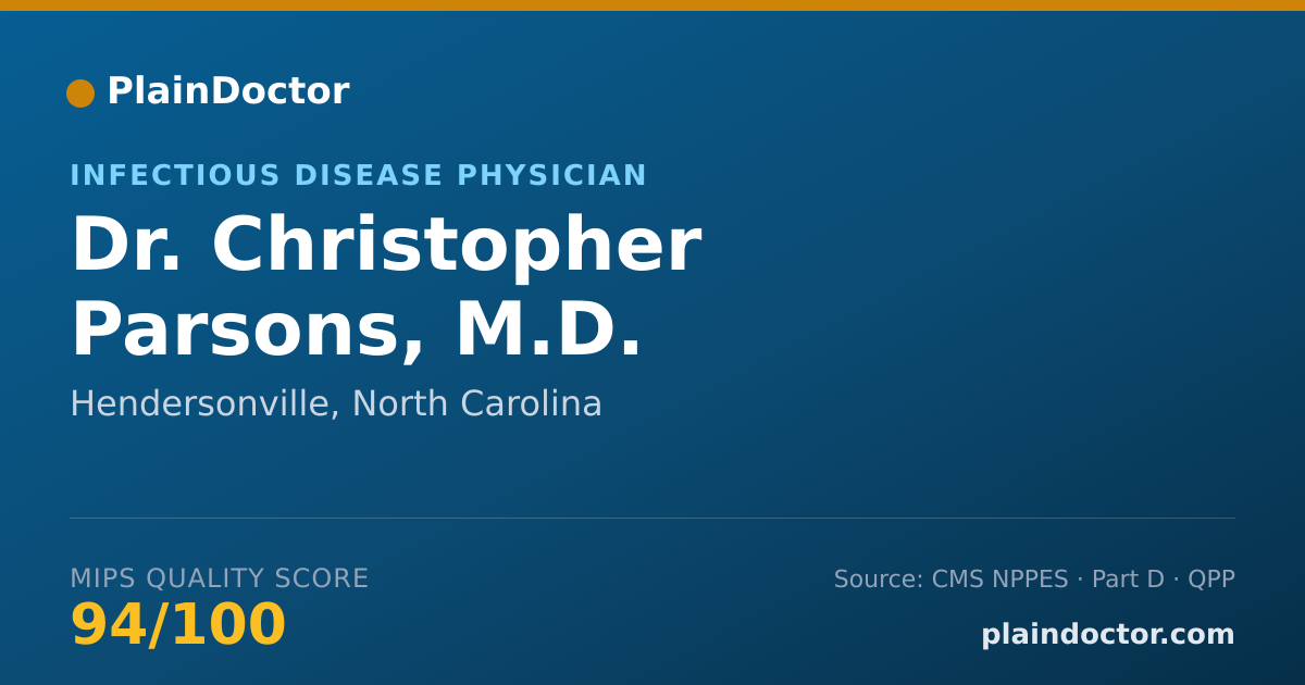 Shareable card for Christopher Parsons, M.D. - Infectious Disease Physician, Hendersonville, NC