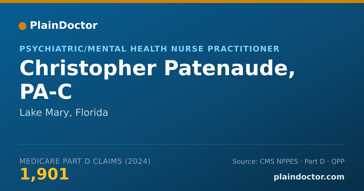 Shareable card for Christopher Patenaude, PA-C - Physician Assistant, Lake Mary, FL