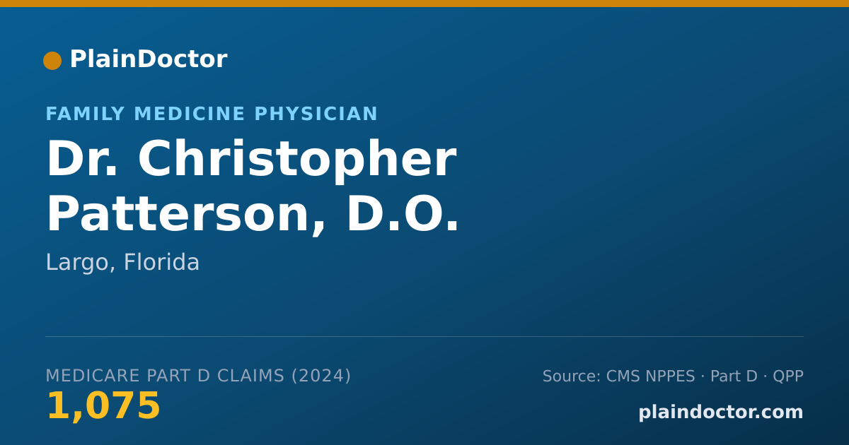 Shareable card for Christopher Patterson, D.O. - Family Medicine Physician, Largo, FL