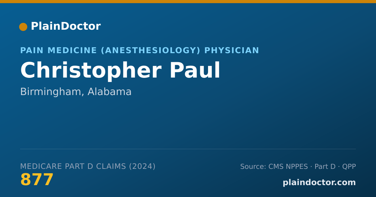Shareable card for Christopher Paul - Pain Medicine (Anesthesiology) Physician, Birmingham, AL