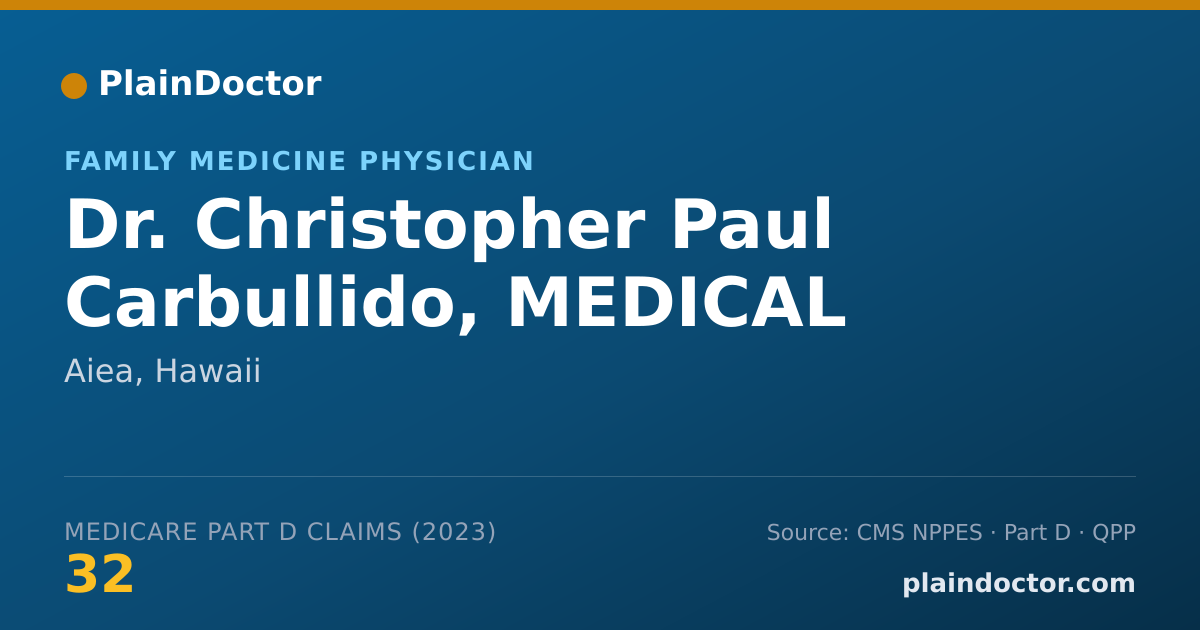 Shareable card for Christopher Paul Carbullido, MEDICAL STUDENT - Family Medicine Physician, Aiea, HI