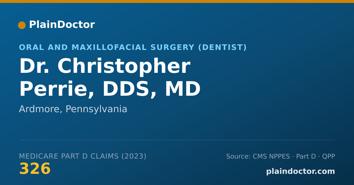 Shareable card for Christopher Perrie, DDS, MD - Oral and Maxillofacial Surgery (Dentist), Ardmore, PA