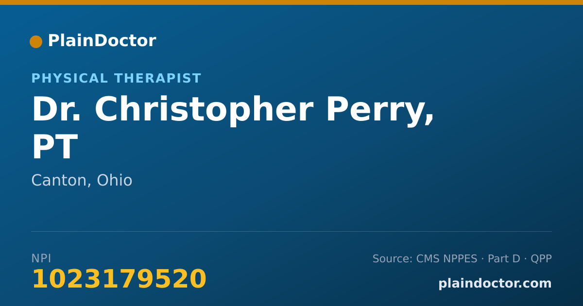 Shareable card for Christopher Perry, PT - Physical Therapist, Canton, OH
