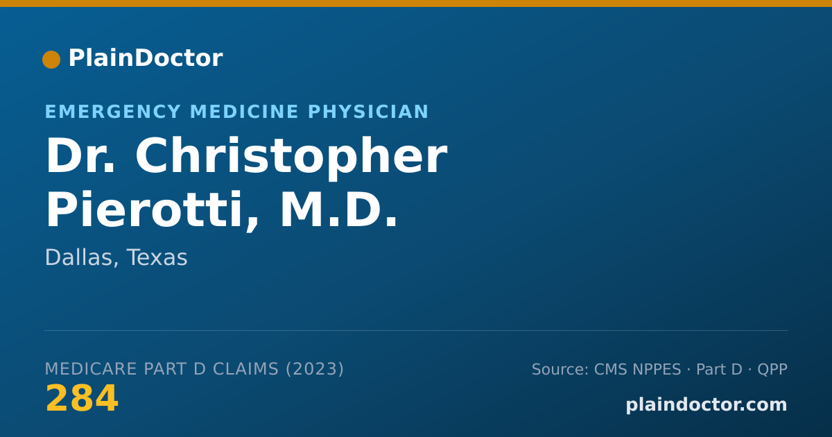 Shareable card for Christopher Pierotti, M.D. - Emergency Medicine Physician, Dallas, TX