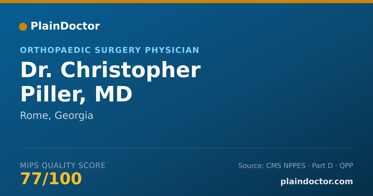 Shareable card for Christopher Piller, MD - Orthopaedic Surgery Physician, Rome, GA