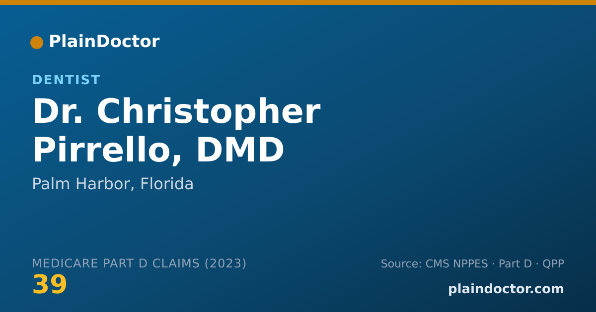 Shareable card for Christopher Pirrello, DMD - Dentist, Palm Harbor, FL