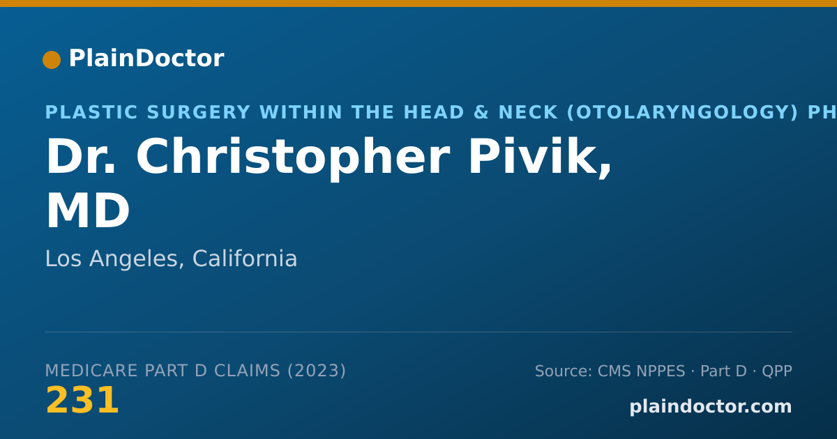 Shareable card for Christopher Pivik, MD - Plastic Surgery within the Head & Neck (Otolaryngology) Physician, Los Angeles, CA