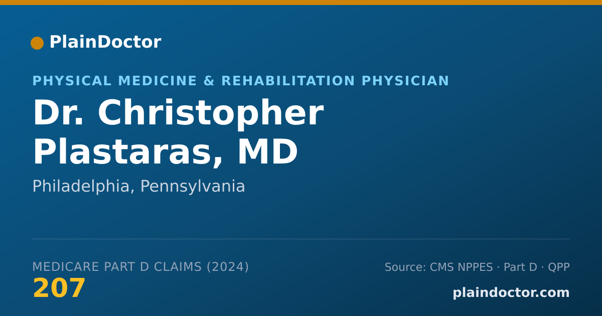 Shareable card for Christopher Plastaras, MD - Physical Medicine & Rehabilitation Physician, Philadelphia, PA