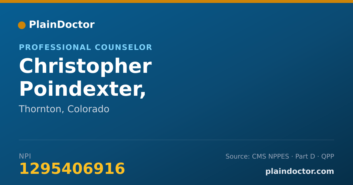 Shareable card for Christopher Poindexter, LPC.0023686 - Professional Counselor, Thornton, CO