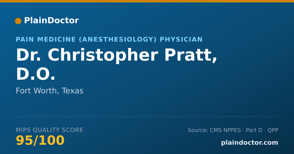 Shareable card for Christopher Pratt, D.O. - Pain Medicine (Anesthesiology) Physician, Fort Worth, TX