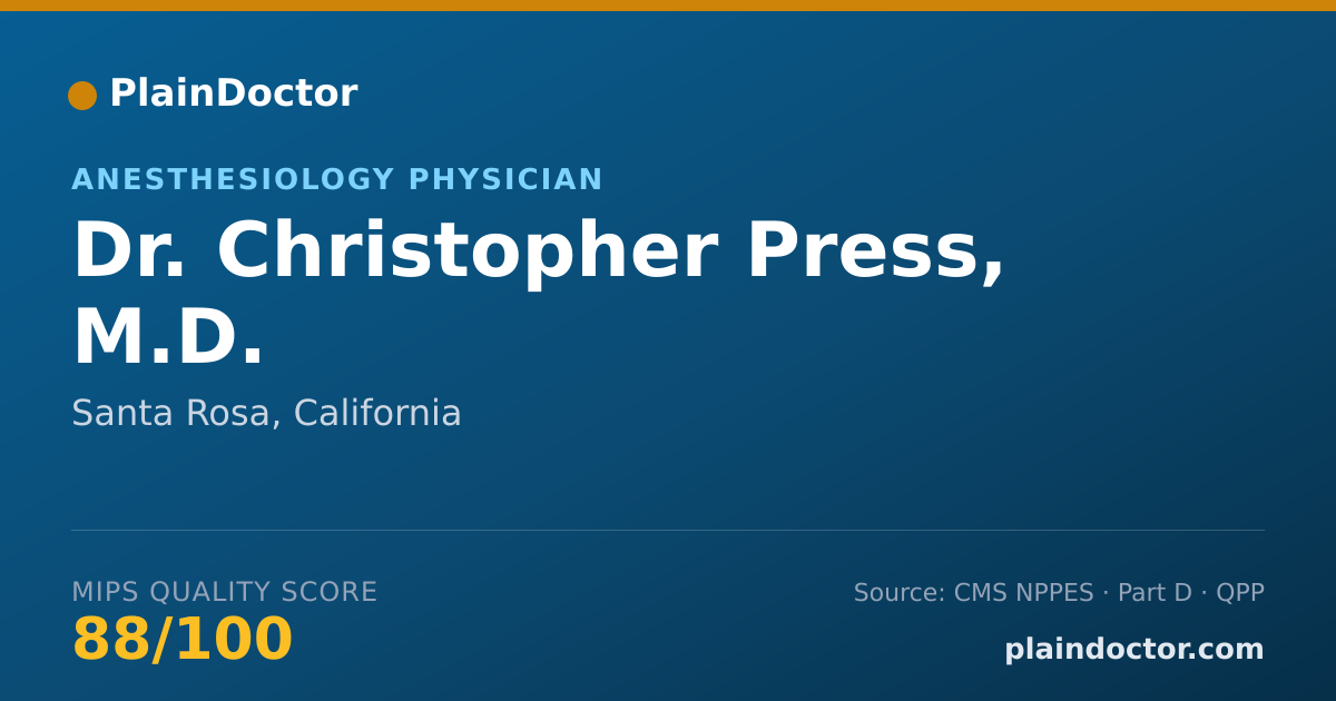 Shareable card for Christopher Press, M.D. - Anesthesiology Physician, Santa Rosa, CA