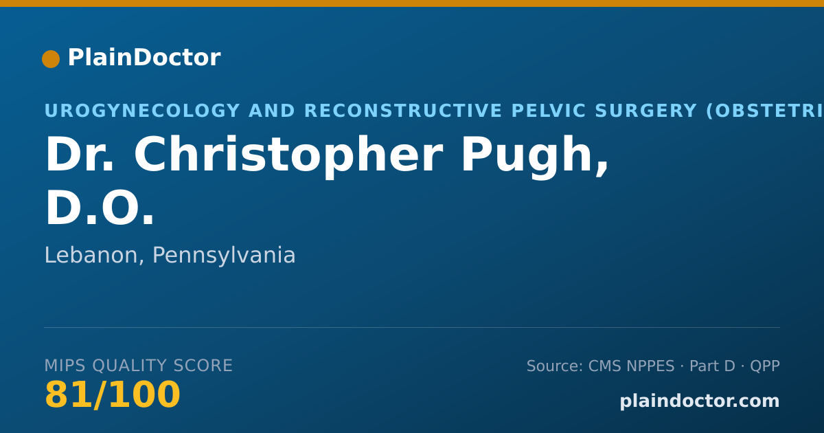 Shareable card for Christopher Pugh, D.O. - Urogynecology and Reconstructive Pelvic Surgery (Obstetrics & Gynecology) Physician, Lebanon, PA