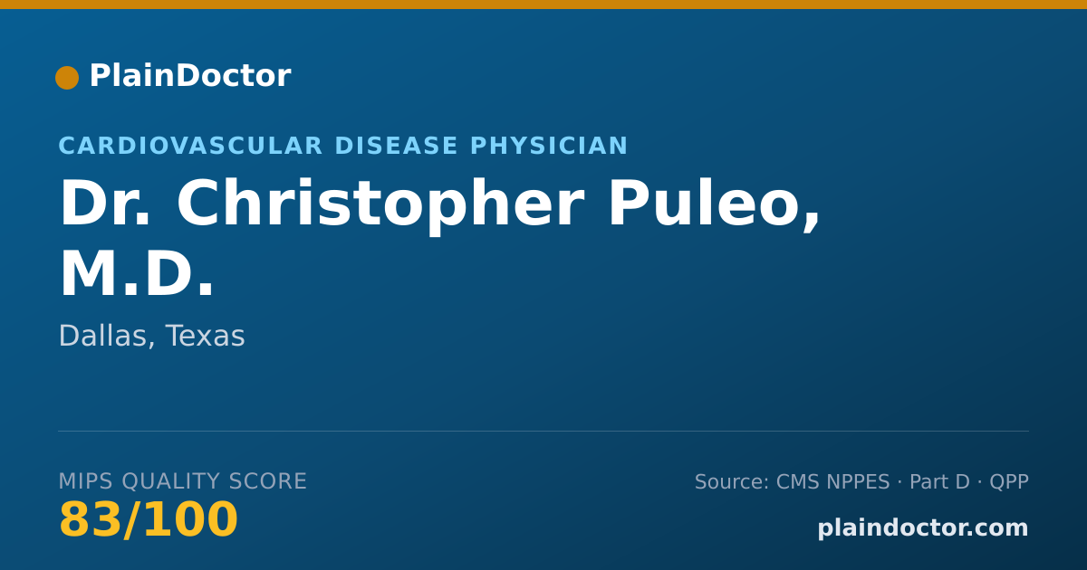 Shareable card for Christopher Puleo, M.D. - Cardiovascular Disease Physician, Dallas, TX