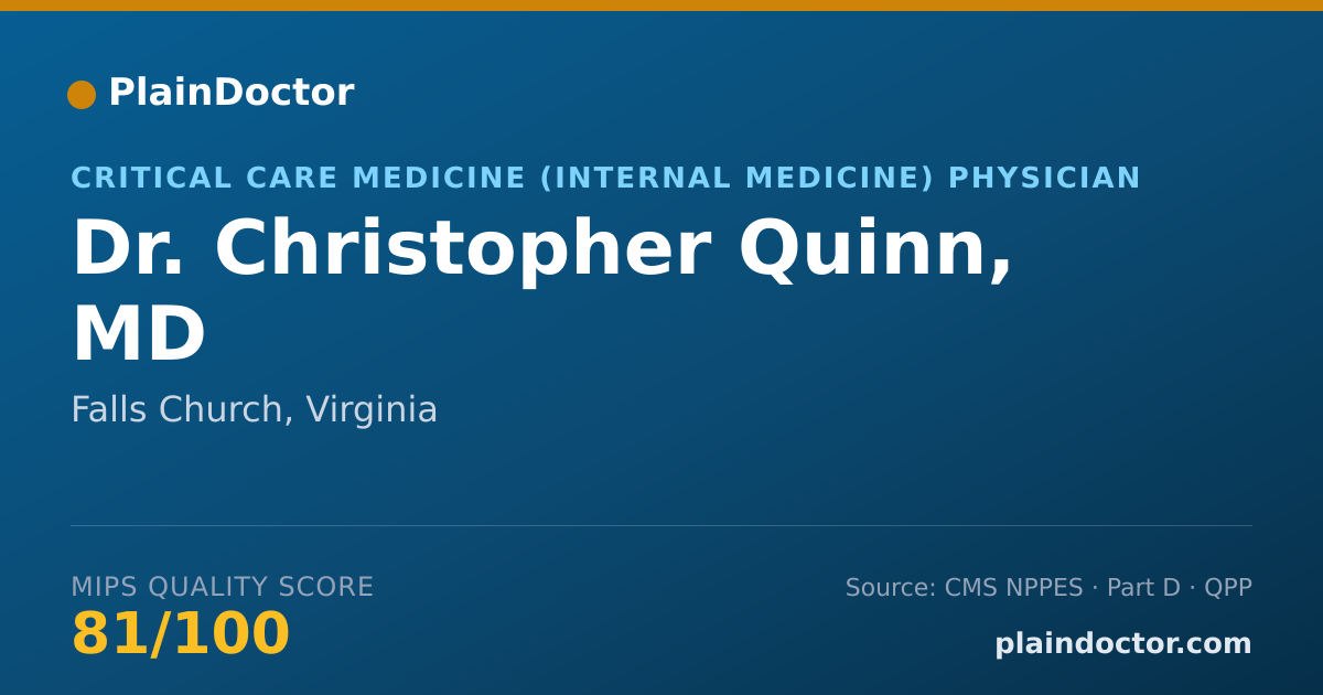 Shareable card for Christopher Quinn, MD - Critical Care Medicine (Internal Medicine) Physician, Falls Church, VA