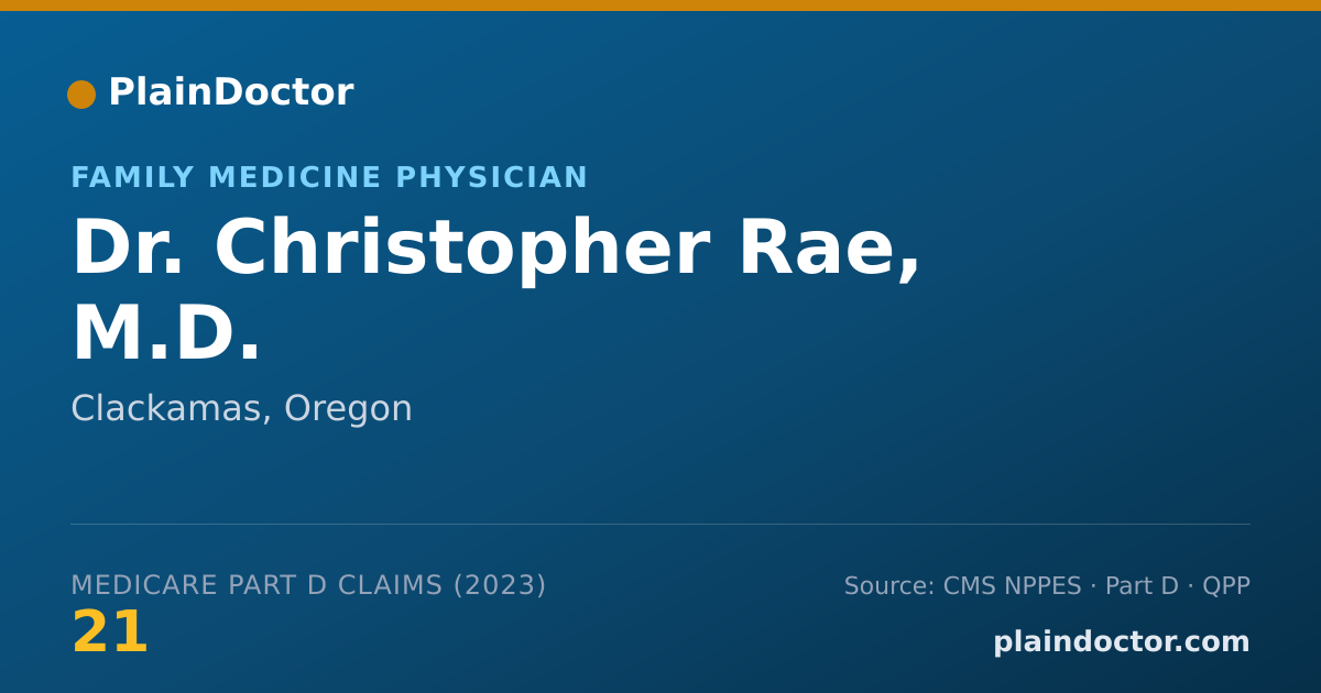 Shareable card for Christopher Rae, M.D. - Family Medicine Physician, Clackamas, OR