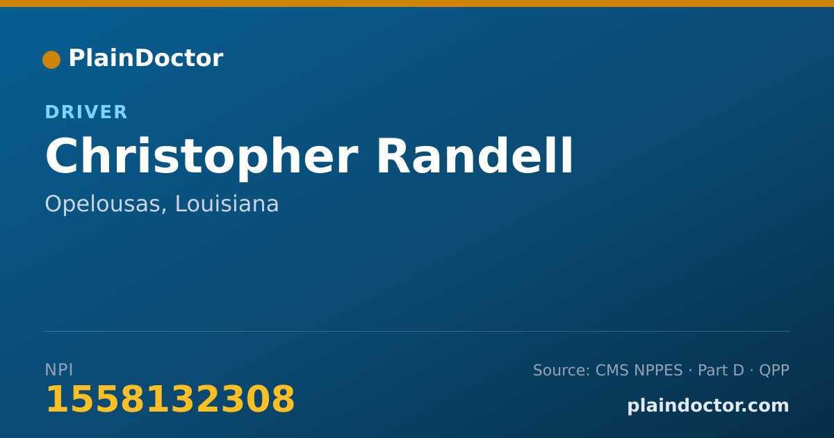 Shareable card for Christopher Randell - Driver, Opelousas, LA