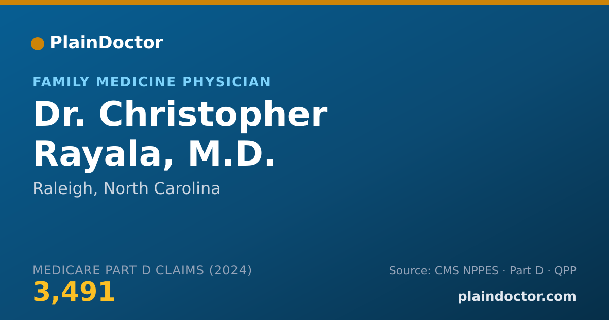 Shareable card for Christopher Rayala, M.D. - Family Medicine Physician, Raleigh, NC